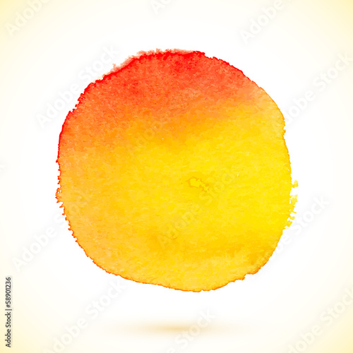 Vector: Orange vector isolated watercolor paint circle Orange vector isolated watercolor paint circle