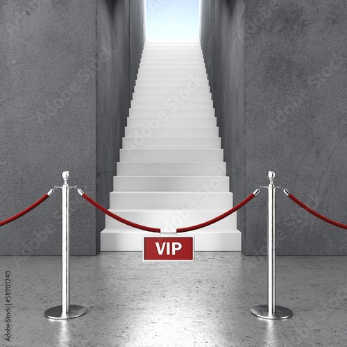 Illustration: rope barrier and stair rope barrier and stair