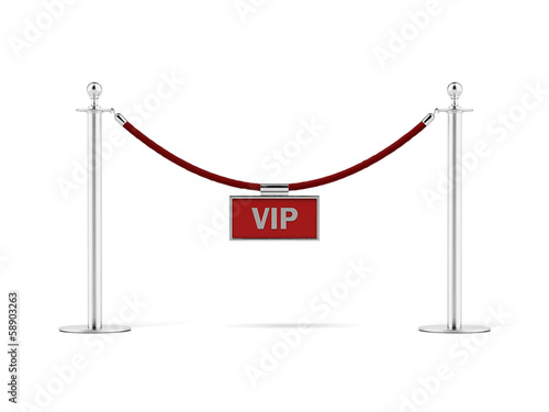 Illustration: rope barrier with a vip sign rope barrier with a vip sign
