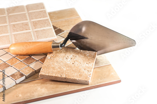 Photo: Tiling walls of buildings Tiling walls of buildings