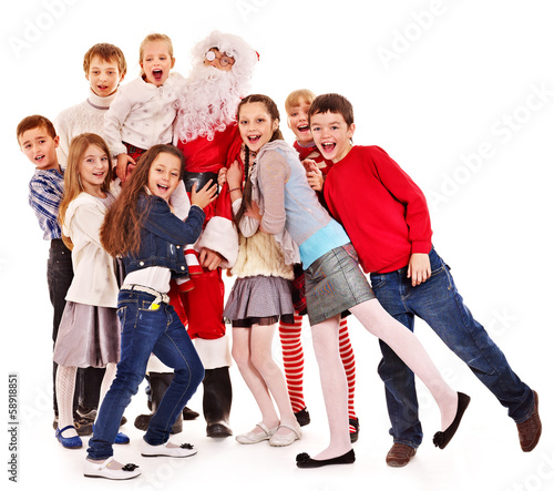 Photo: Group of children with Santa Claus. Group of children with Santa Claus.