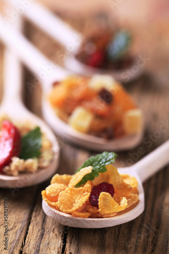 Photo: Breakfast cereals and dried fruit Breakfast cereals and dried fruit