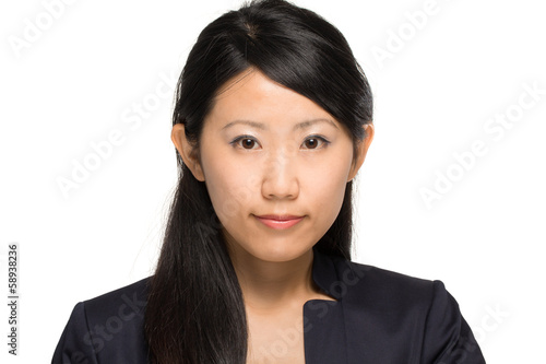 Photo: asiatiche Geschäftsfrau vor weißem Hintergrund asiatiche Geschäftsfrau vor weißem Hintergrund