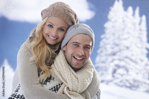 Photo: Closeup portrait of loving couple Closeup portrait of loving couple