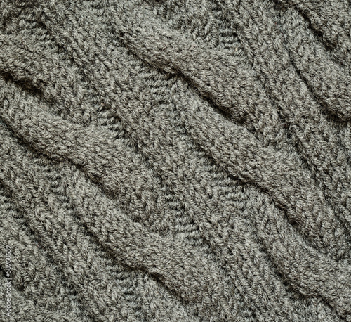 Photo: Gray knitted background Gray knitted background