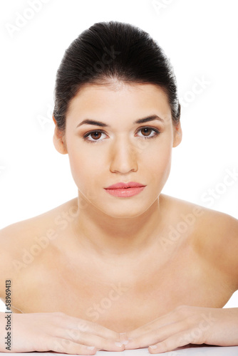 Photo: Portrait of a beautiful nude woman. Cut out. Portrait of a beautiful nude woman. Cut out.