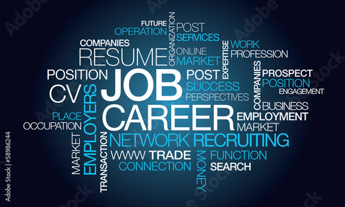 Illustration: Job carrer profession network recruiting tag cloud Job carrer profession network recruiting tag cloud