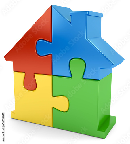 Illustration: Puzzlehaus bunt Puzzlehaus bunt