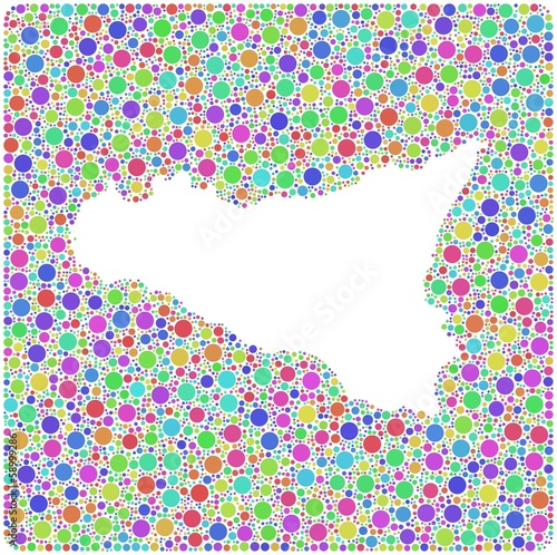 Vector: Map of Sicily - Italy - into a square colored icon Map of Sicily - Italy - into a square colored icon