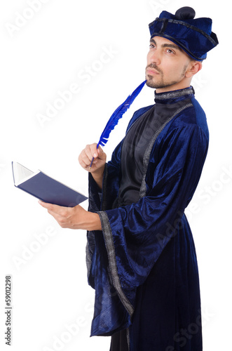 Photo: Wizard isolated on the wise background Wizard isolated on the wise background