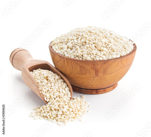 Photo: sesame seeds isolated on white sesame seeds isolated on white
