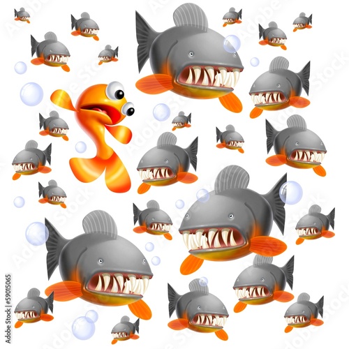 Illustration: piranha piranha