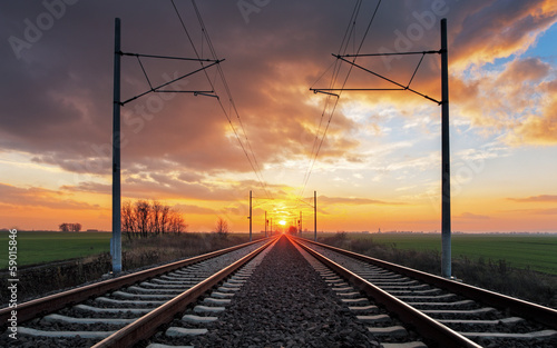 Photo: Railrway at sunset Railrway at sunset