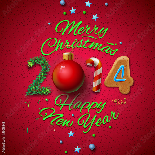 Vector: Happy New Year 2014 Greeting Card, vector Eps10 illustration. Happy New Year 2014 Greeting Card, vector Eps10 illustration.