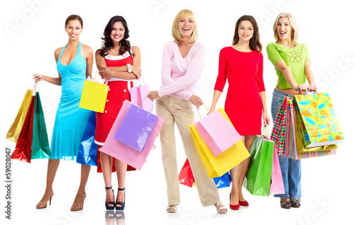 Photo: Women with shopping bags. Women with shopping bags.