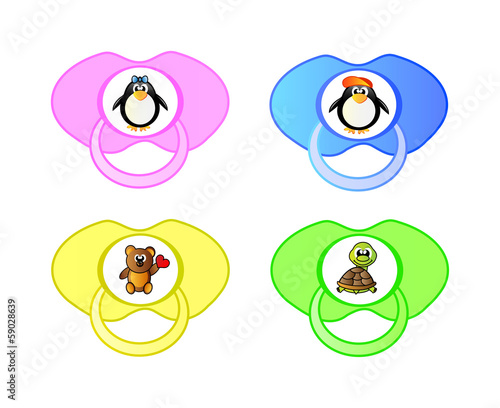 Vector: Pacifier, vector icon set Pacifier, vector icon set