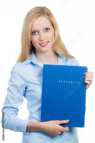 Photo: schülerin mit ihrer bewerbungsmappe schülerin mit ihrer bewerbungsmappe