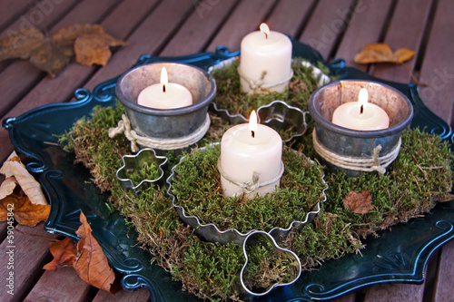 Photo: adventsgesteck mit moos und laub adventsgesteck mit moos und laub