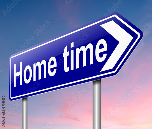 Illustration: Home time concept. Home time concept.