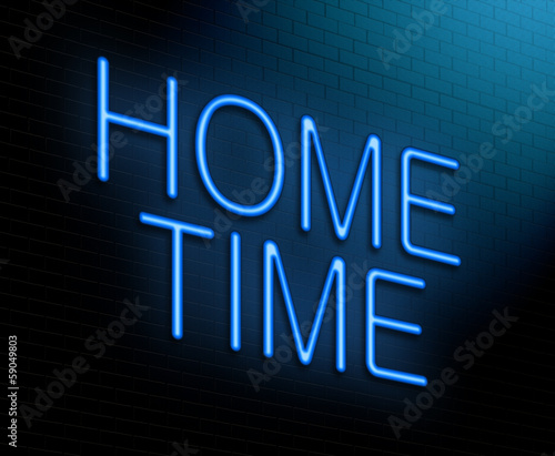Illustration: Home time concept. Home time concept.