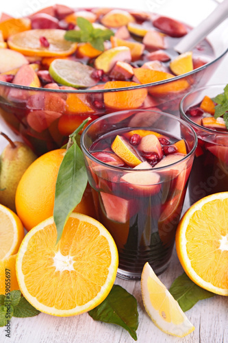 Photo: fruit sangria, punch fruit sangria, punch
