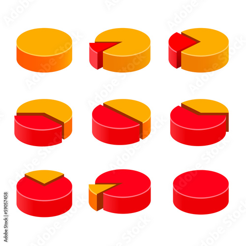 Illustration: Colorful diagram pie set Colorful diagram pie set