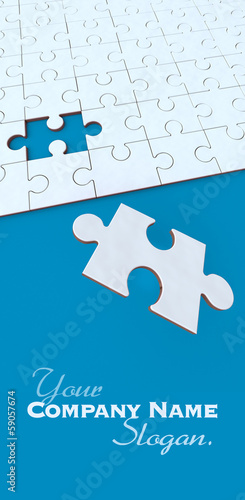 Illustration: Blue and white puzzle Blue and white puzzle