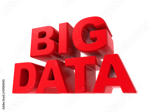 Illustration: Big Data - Red Text Isolated on White. Big Data - Red Text Isolated on White.