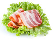Bacon rolls on white background Bacon rolls on white background