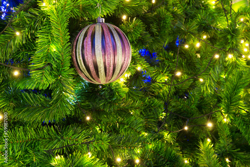 Photo: Christmas tree and decorations and lights Christmas tree and decorations and lights