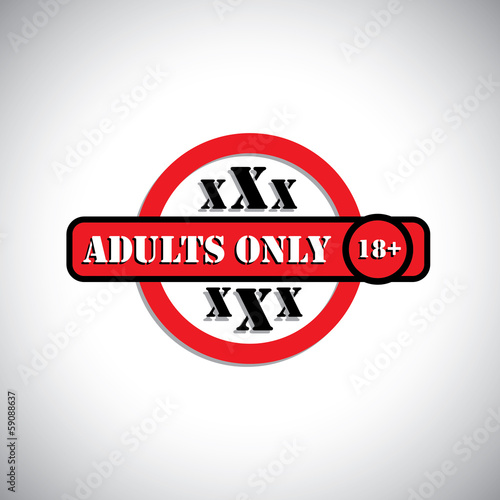 Vector: xxx material with label as adult's only, 18+ - concept vector xxx material with label as adult's only, 18+ - concept vector