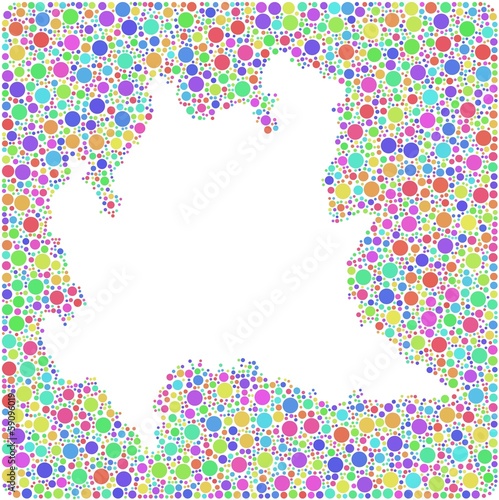 Vector: Colored Map of Lombardy into a square icon Colored Map of Lombardy into a square icon
