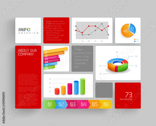 Vector: Flat design template with icons and symbols on tiled background. Flat design template with icons and symbols on tiled background.