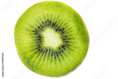 Photo: Half of fresh kiwifruit isolated on white background Half of fresh kiwifruit isolated on white background