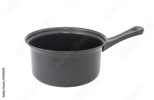 Photo: Stewpot with non sticky coating isolated on white Stewpot with non sticky coating isolated on white