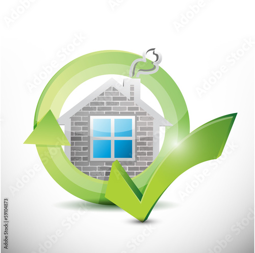 Illustration: home approval check mark illustration design home approval check mark illustration design