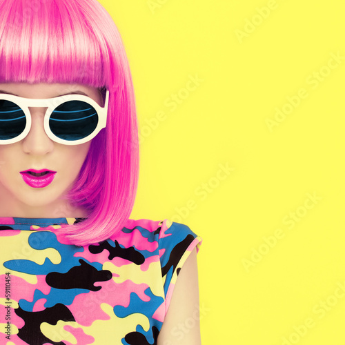 fashion portrait of stylish bright girl