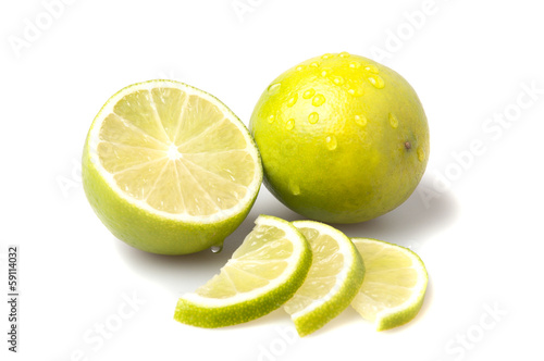Photo: Fresh lime isolated on white background Fresh lime isolated on white background