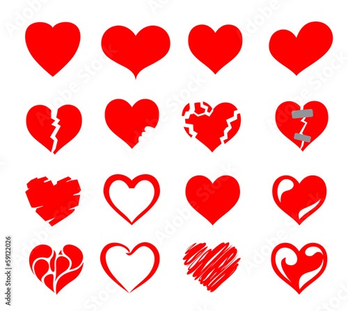  vector hearts icon set