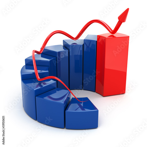 Illustration: Growth concept. Business graph on white isolated background. Growth concept. Business graph on white isolated background.
