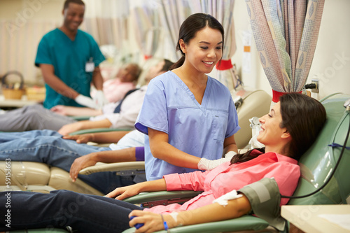 Photo: Blood Donors Making Donation In Hospital Blood Donors Making Donation In Hospital