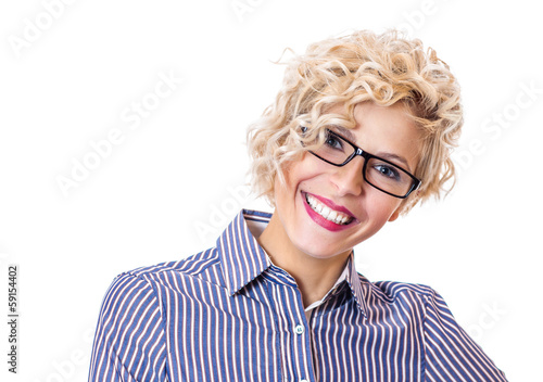 Photo: Attractive businesswoman isolated on white Attractive businesswoman isolated on white