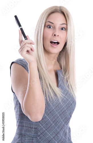 Photo: Geschäftsfrau - Blondine isoliert hat eine geniale Idee Geschäftsfrau - Blondine isoliert hat eine geniale Idee