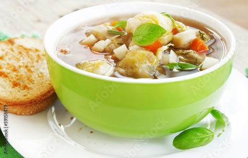 Photo: Fresh vegetable soup Fresh vegetable soup