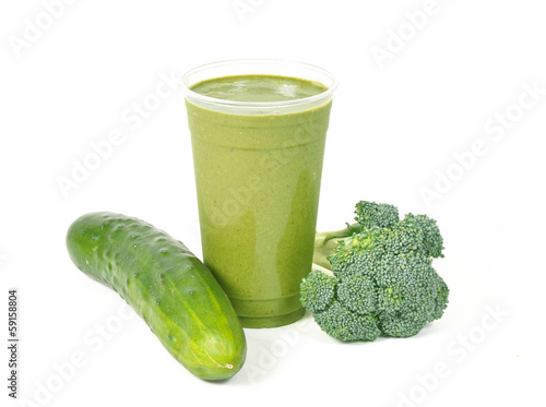 Photo: Healthy green vegetable smoothie Healthy green vegetable smoothie