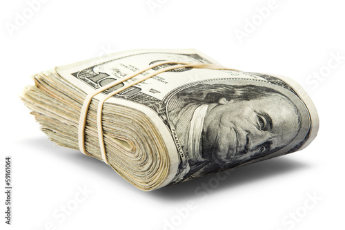 Photo: folded hundred dollar bills folded hundred dollar bills