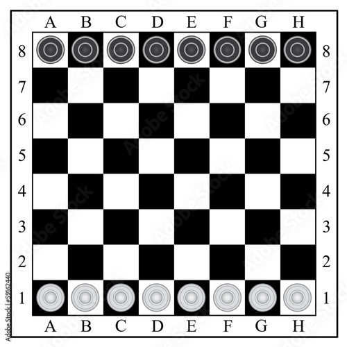 Vector: classic checkers, board and checkers. vector illustration classic checkers, board and checkers. vector illustration