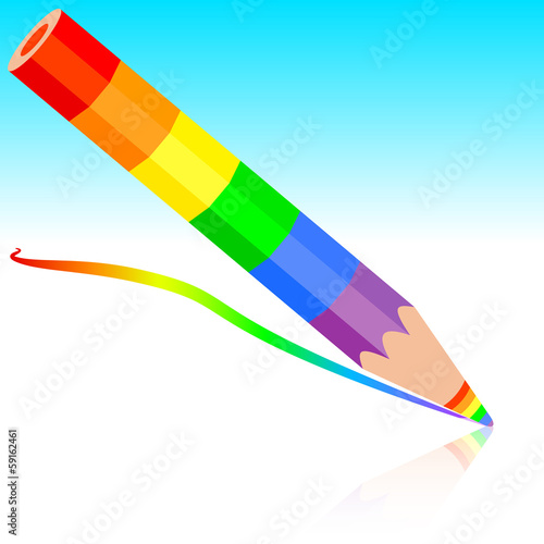 Vector: rainbow pencil , vector illustration. rainbow pencil , vector illustration.