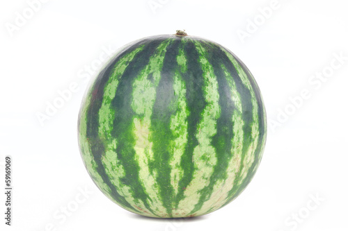 Photo: One green striped watermelon One green striped watermelon