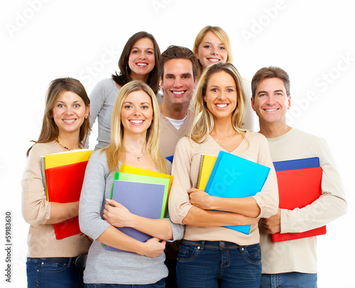 Photo: Group of happy students. Group of happy students.
